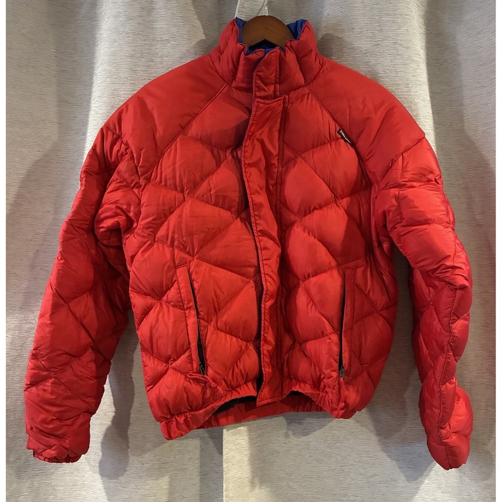 Marmot Vintage Puffer Jacket Mens M Red Goose Down Gorpcore Winter Coat USA Made
